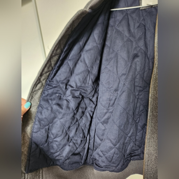 Gap Wool Blend Primaloft Bomber Jacket Grey Men's Small - Picture 4 of 7